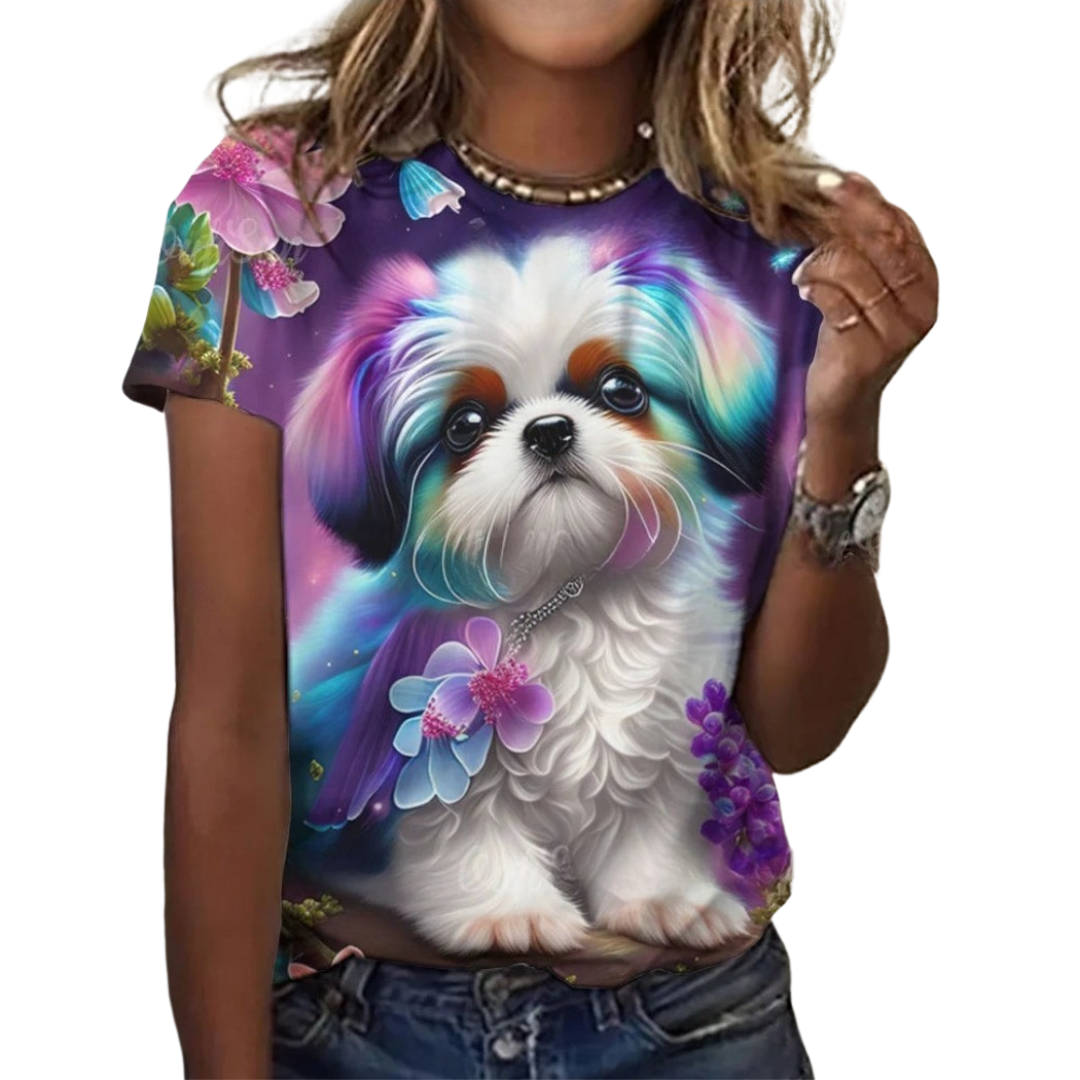 Women's Fashion Cute Dog Print Harajuku Style Kawaii T-Shirt SELECTION