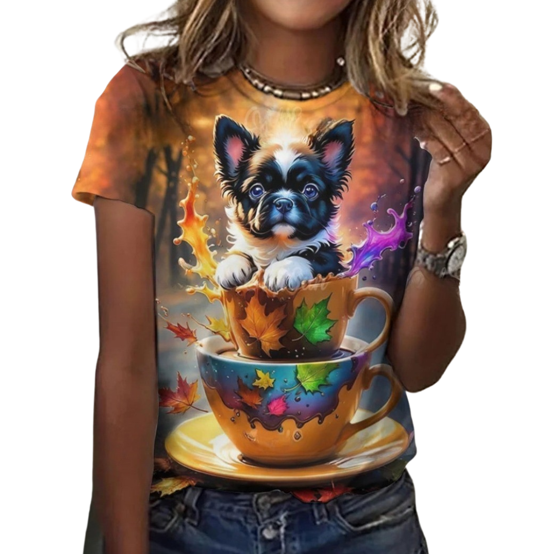 Women's Fashion Cute Dog Print Harajuku Style Kawaii T-Shirt SELECTION