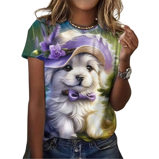 Women's Fashion Cute Dog Print Harajuku Style Kawaii T-Shirt SELECTION