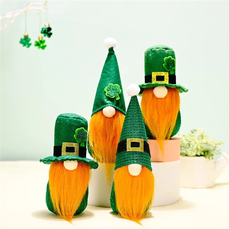 22 Styles St Patrick's Day Decorations Plush Gnome Green Faceless Doll Irish Day Party Decor Saint Patrick Ornaments Irish Gifts-ALOE WINGS STORE