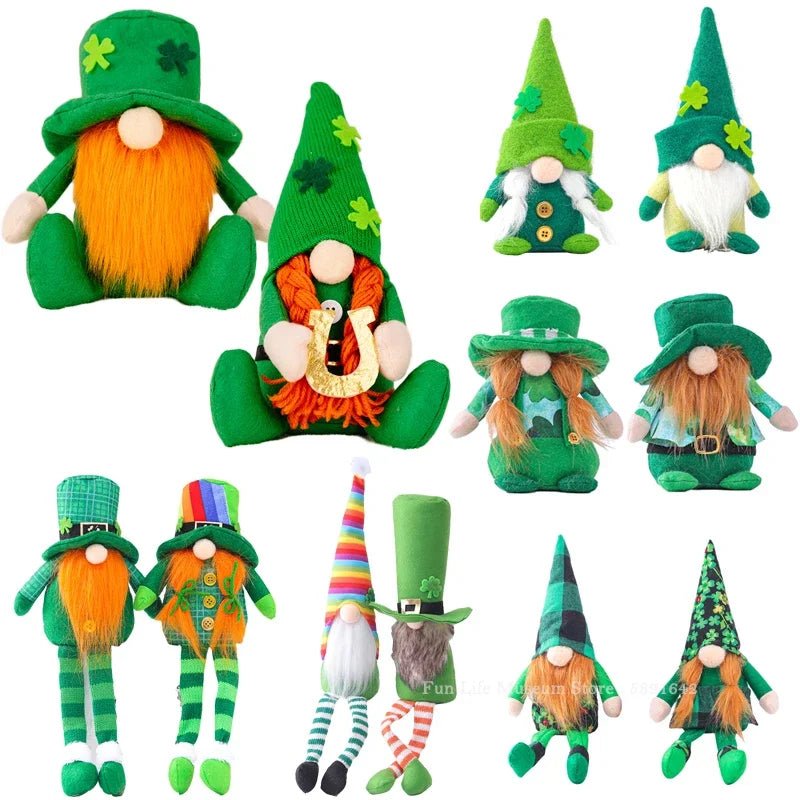 22 Styles St Patrick's Day Decorations Plush Gnome Green Faceless Doll Irish Day Party Decor Saint Patrick Ornaments Irish Gifts - ALOE WINGS STORE