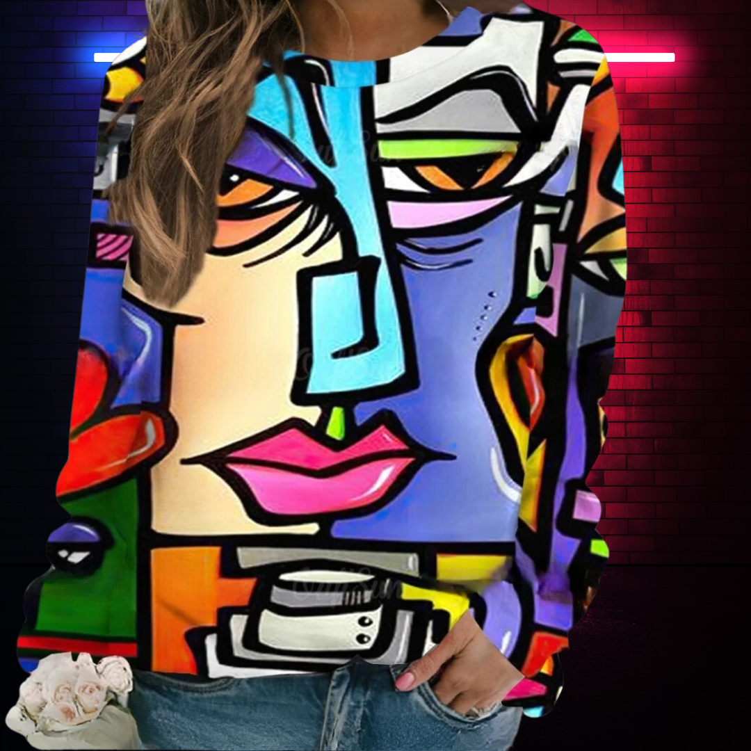 Unisex Geometric Abstract Face Art Sweatshirt Collection (Sizes S to XXXL) - ALOE WINGS STORE