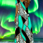 Teal and White Leopard Patch Maxi Dress – Vibrant Sleeveless Summer Outfit