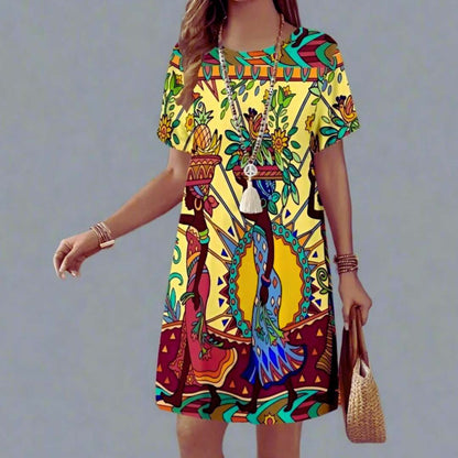 ulticolor Art Print Dress – African Inspired for Plus Size Women