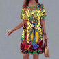 ulticolor Art Print Dress – African Inspired for Plus Size Women