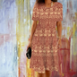 Red Tribal Pattern Mini Dress – Women’s Casual Summer Look