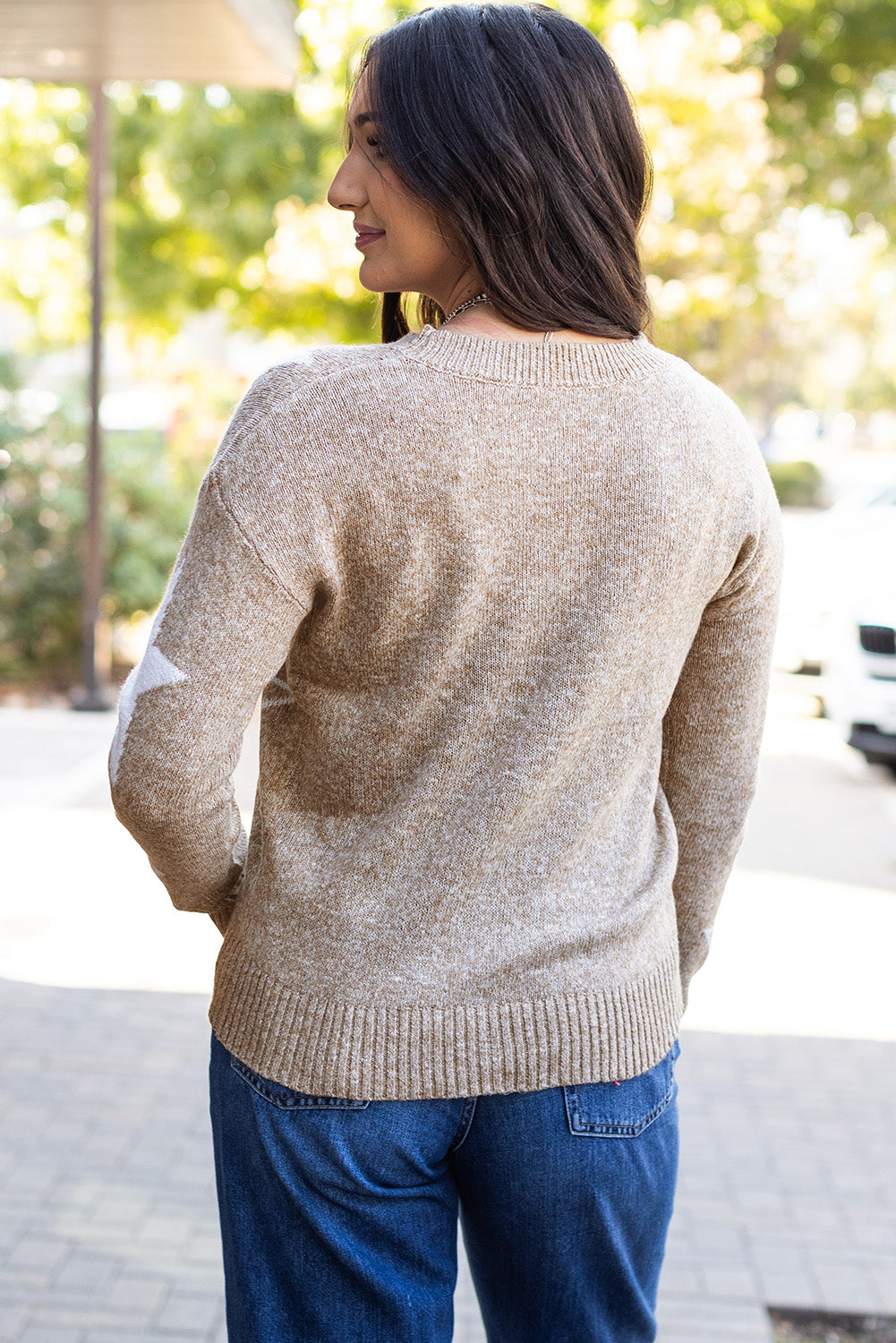 Khaki Stardust Drop Shoulder Sweater - ALOE WINGS STORE