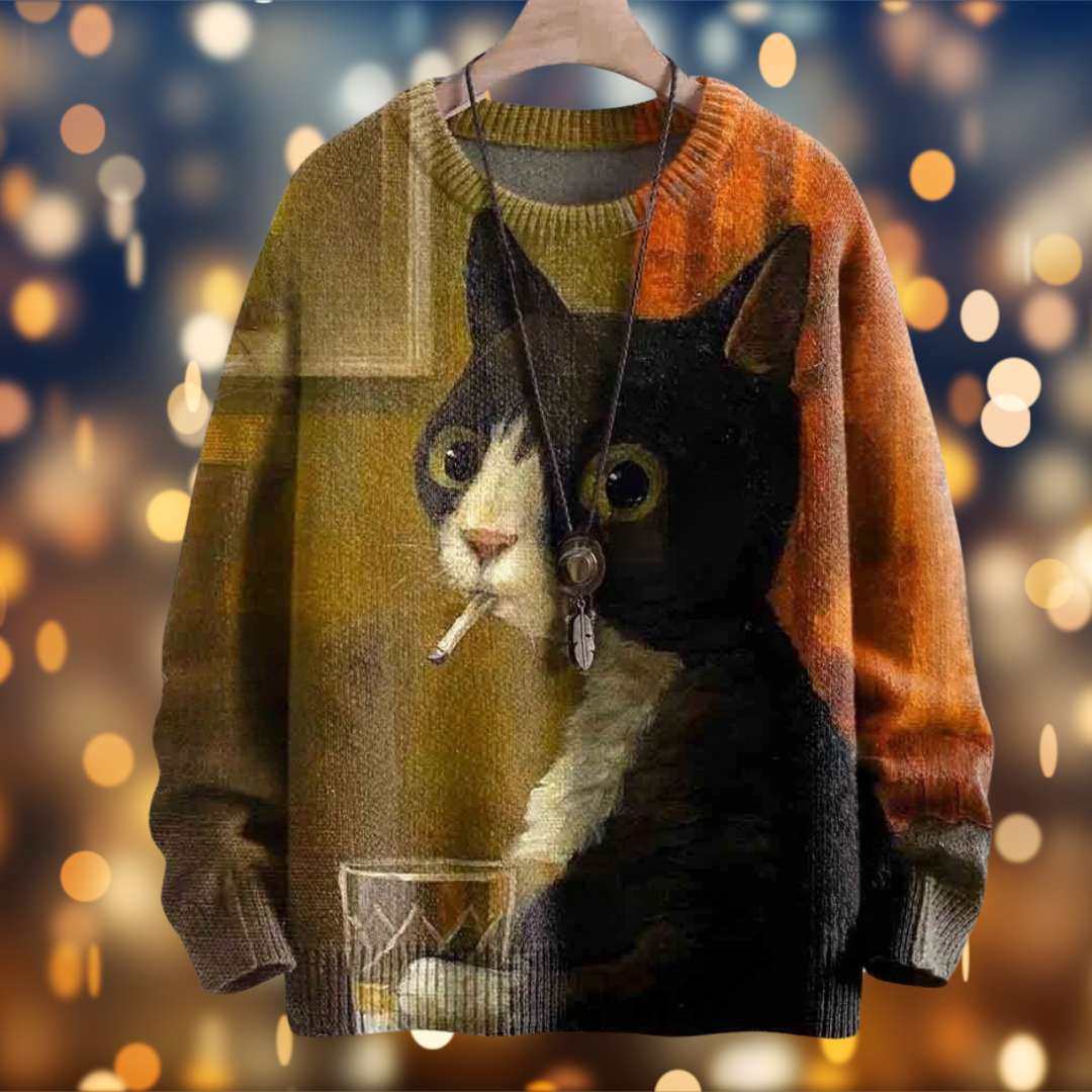 Chic & Adorable Artistic Cat Sweater Collection