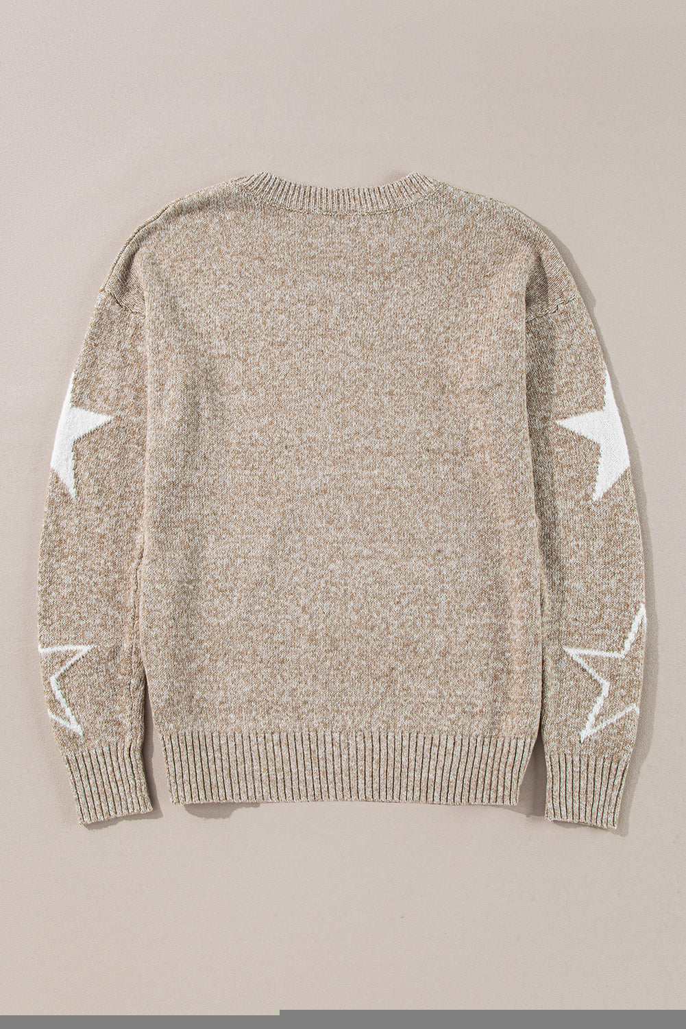 Khaki Stardust Drop Shoulder Sweater - ALOE WINGS STORE