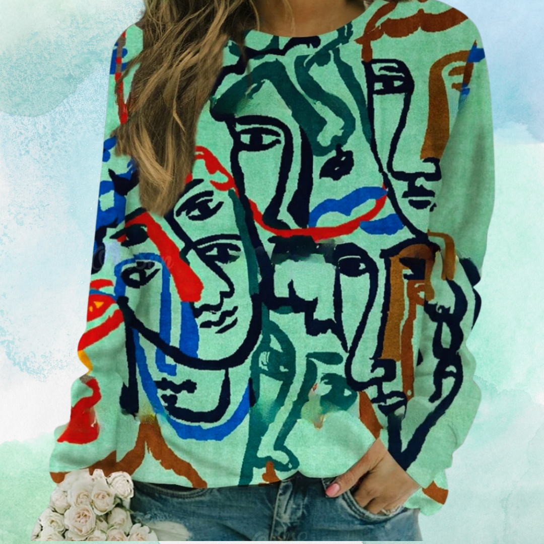 Unisex Geometric Abstract Face Art Sweatshirt Collection (Sizes S to XXXL) - ALOE WINGS STORE