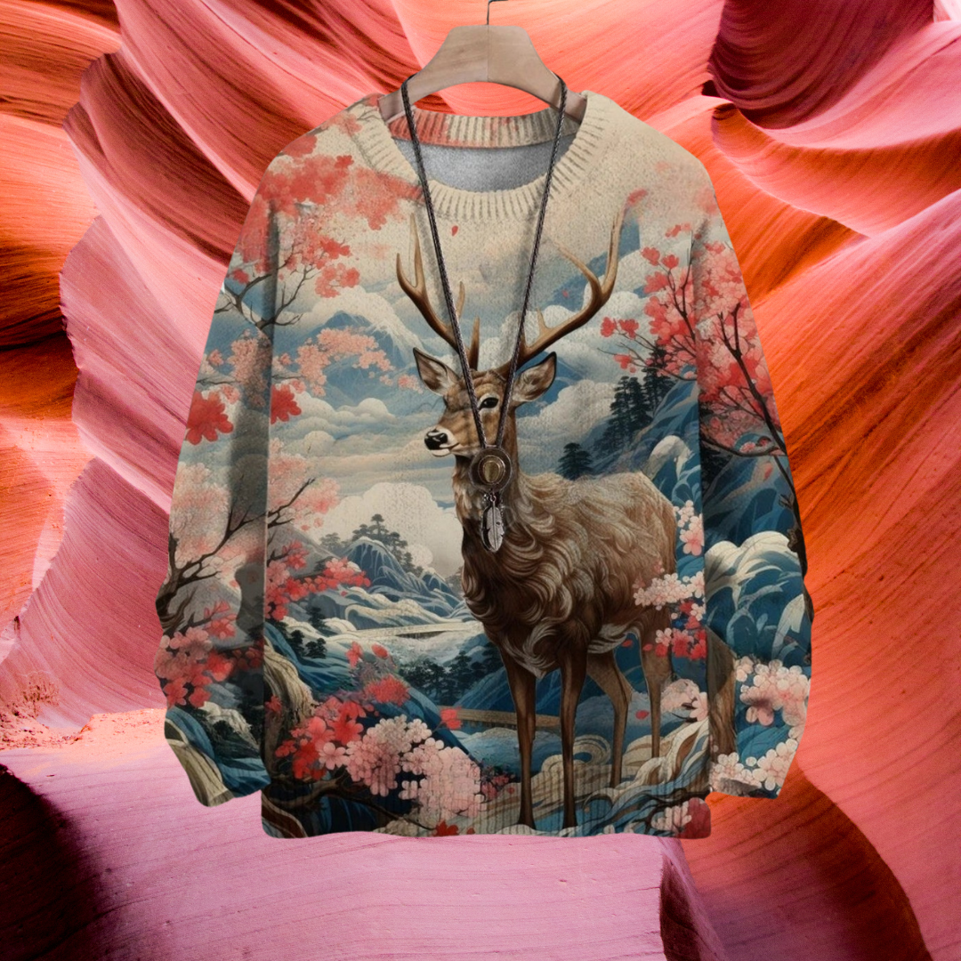 Oriental Animal Art Colourful Sweater SELECTION (Size: XS to 7XL)