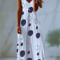 Women's Bohemian Marble Print Maxi Dresses – Sleeveless Loose A-Line Beach Resort Dresses