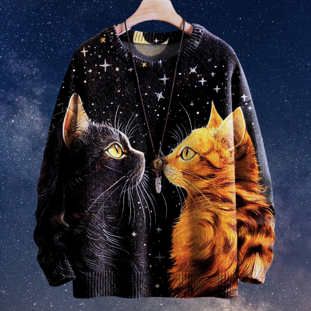 Chic & Adorable Artistic Cat Sweater Collection