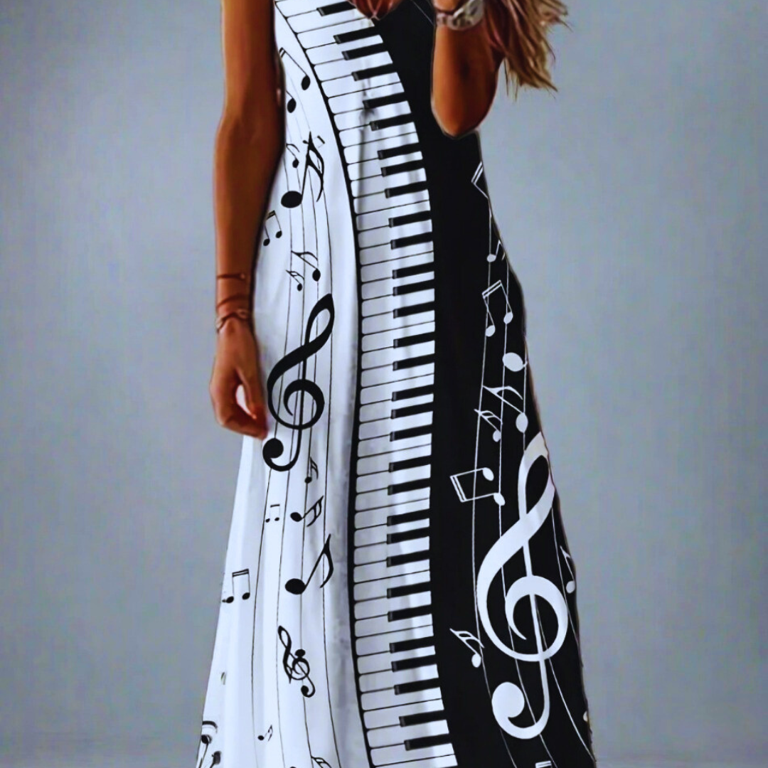 Women's Bohemian Marble Print Maxi Dresses – Sleeveless Loose A-Line Beach Resort Dresses