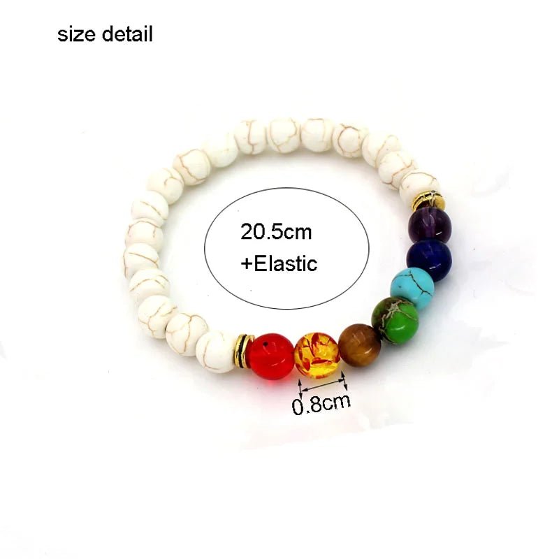 7 Chakra Healing Beaded Bracelet with Natural Lava Precious Stones [SELECTION]-ALOE WINGS STORE