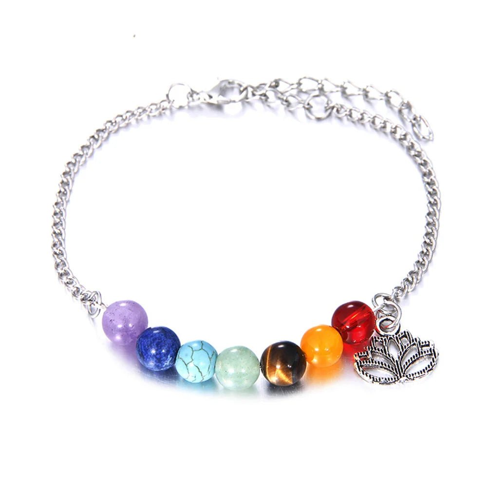 7 Chakra Healing Beaded Bracelet with Natural Lava Precious Stones [SELECTION] - ALOE WINGS STORE