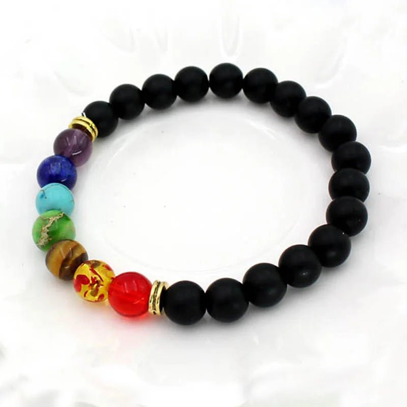 7 Chakra Healing Beaded Bracelet with Natural Lava Precious Stones [SELECTION]-ALOE WINGS STORE