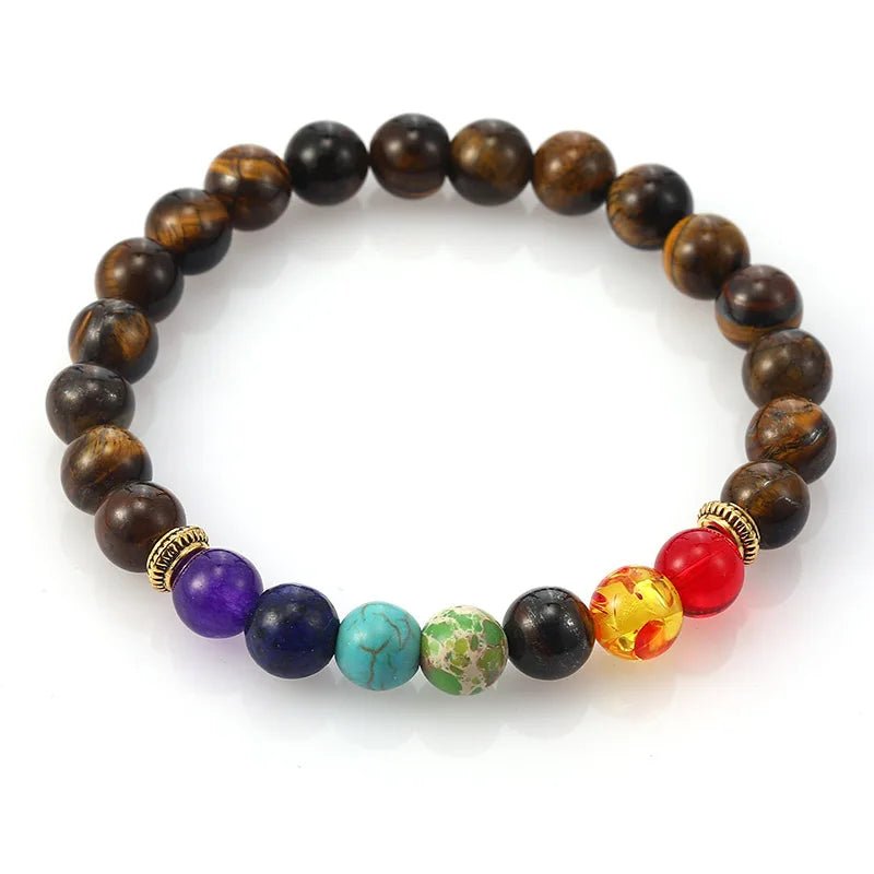 7 Chakra Healing Beaded Bracelet with Natural Lava Precious Stones [SELECTION] - ALOE WINGS STORE