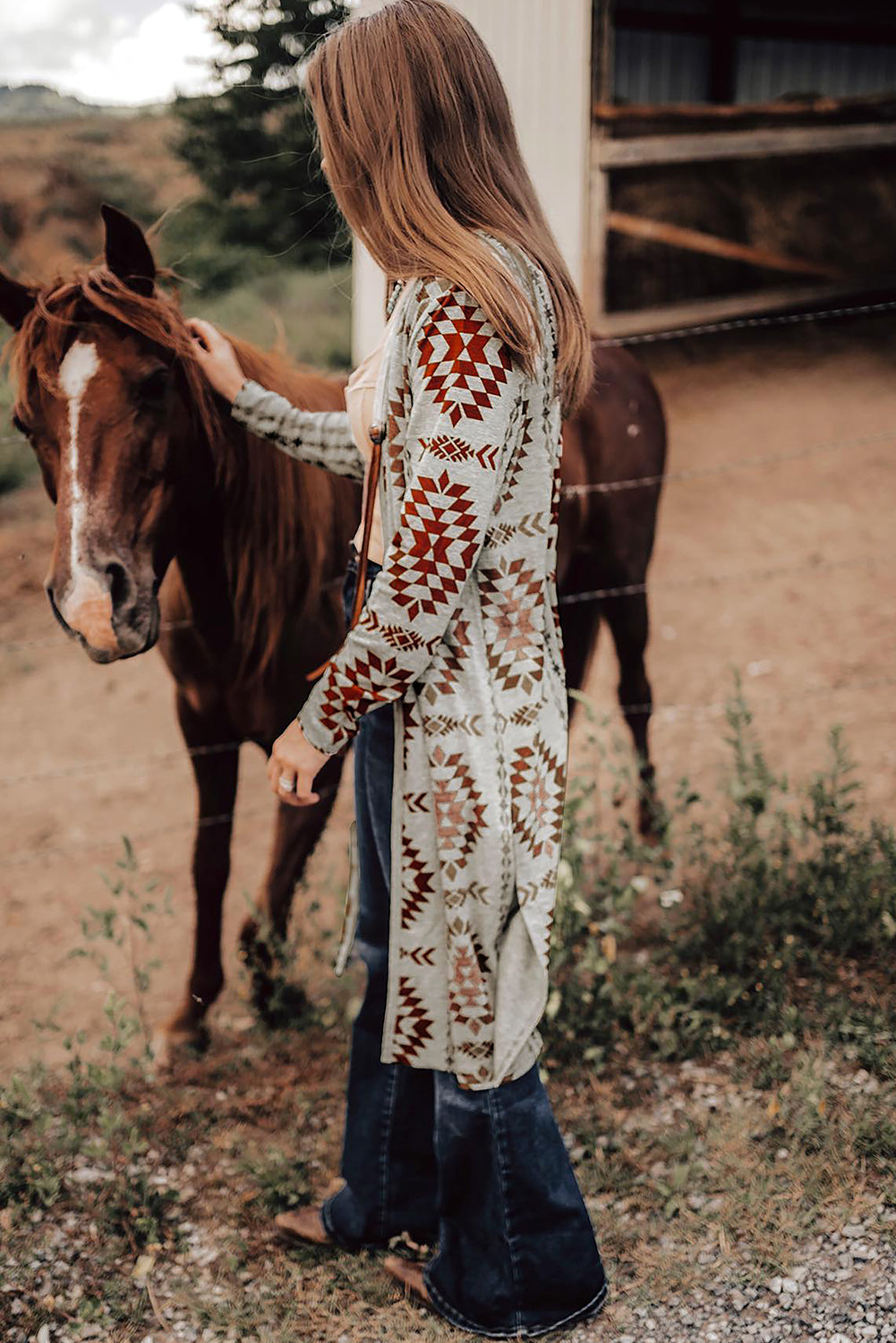 Cozy Western-Style Cardigan with Aztec Pattern - ALOE WINGS STORE