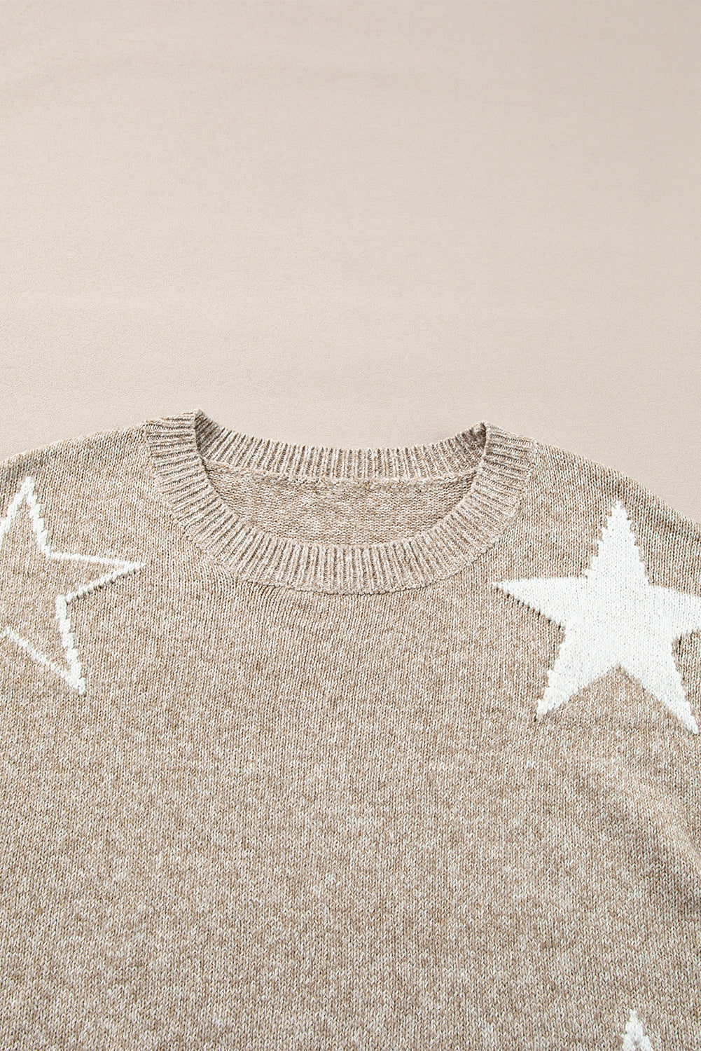 Khaki Stardust Drop Shoulder Sweater - ALOE WINGS STORE