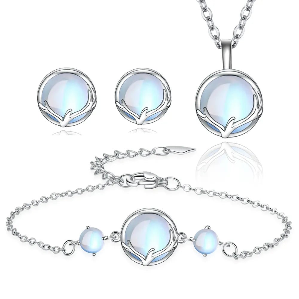 925 Sterling Silver Round Crystal Jewellery Sets SELECTION - ALOE WINGS STORE