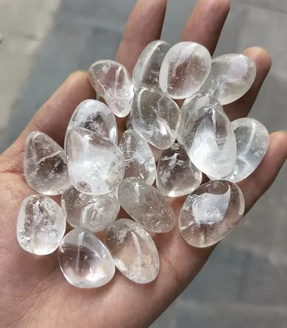 Clear quartz tumbled stones for amplifying energy and clarity