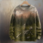 3D Printed Halloween Sweatshirt with Forest Skeleton Scene – Spooky Autumn Design