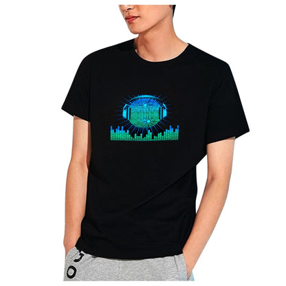 🤩Sound-Activated LED Party T-Shirt – Light-Up Short Sleeve Disco T-Shirt