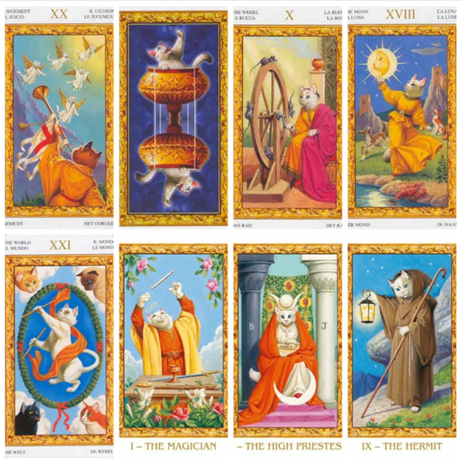 Tarot of White Cats Tarot Cards by Severino Baraldi - ALOE WINGS STORE