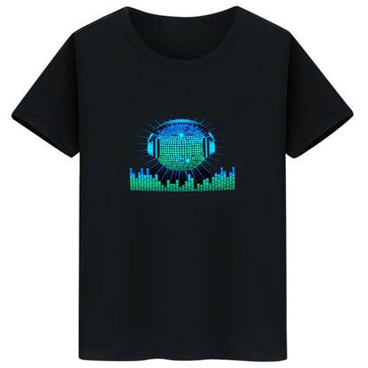 🤩Sound-Activated LED Party T-Shirt – Light-Up Short Sleeve Disco T-Shirt