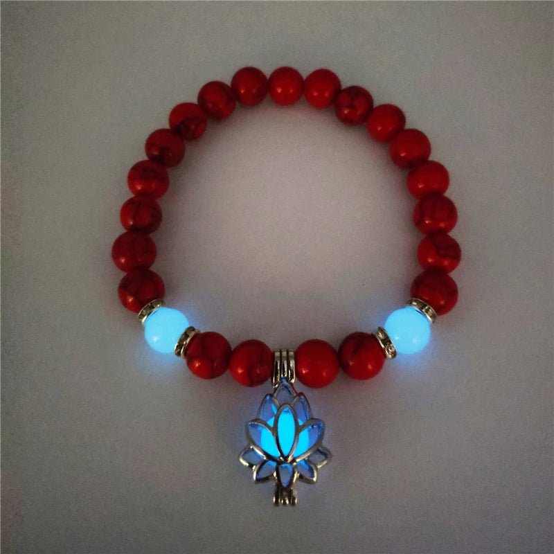 Luminous 'Glow In The Dark' Night Sky and Other Patterns Natural Volcanic Stone Bracelets SELECTION - ALOE WINGS STORE