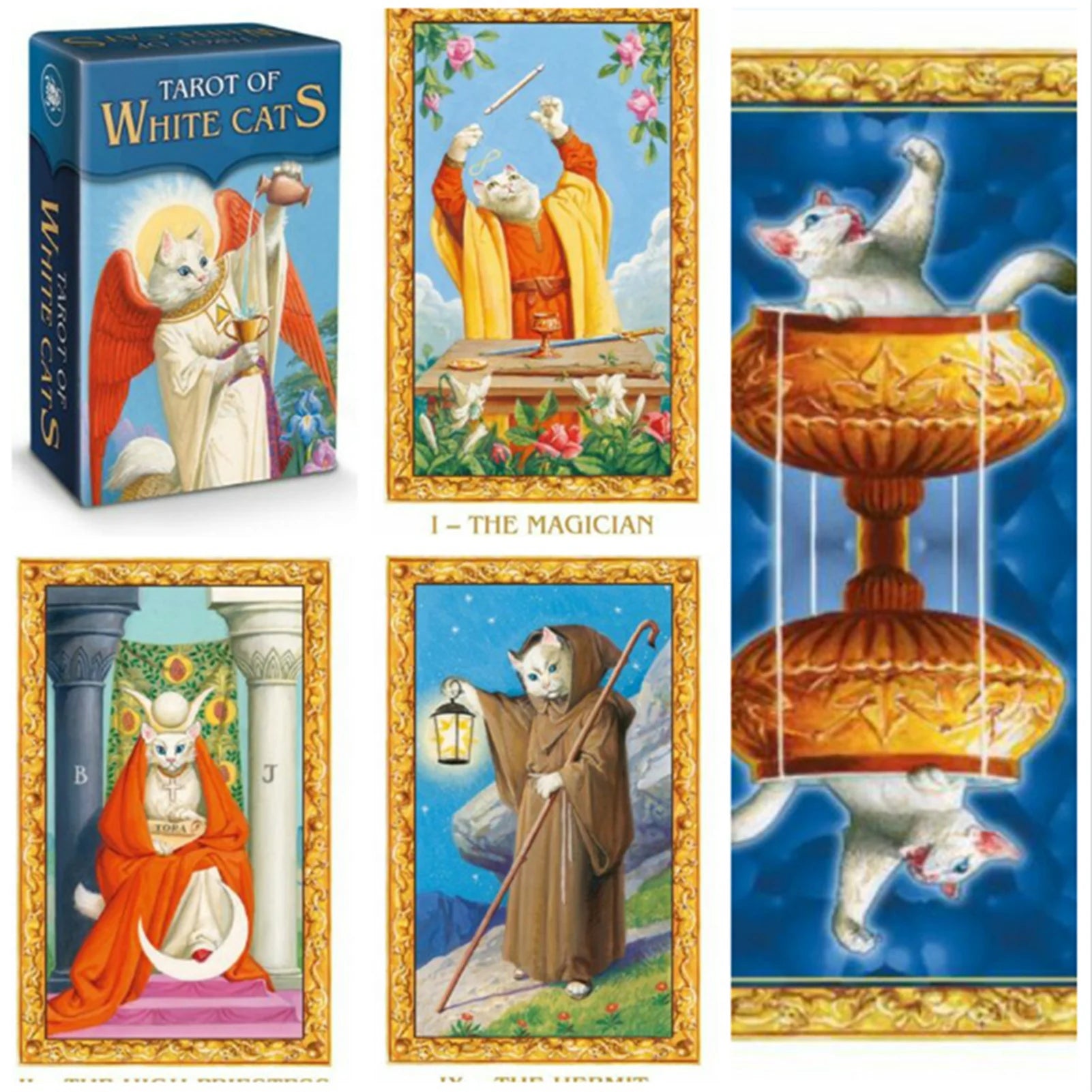 Tarot of White Cats Tarot Cards by Severino Baraldi - ALOE WINGS STORE