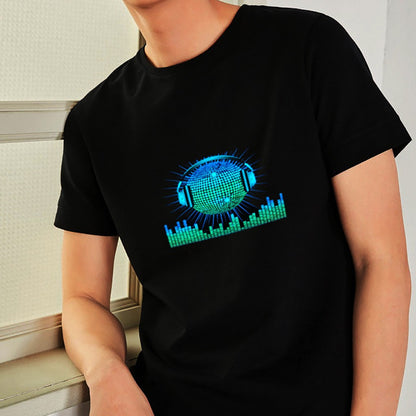 🤩Sound-Activated LED Party T-Shirt – Light-Up Short Sleeve Disco T-Shirt