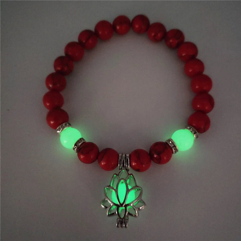 Luminous 'Glow In The Dark' Night Sky and Other Patterns Natural Volcanic Stone Bracelets SELECTION - ALOE WINGS STORE