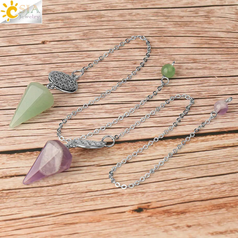 Natural Gemstones Spiritual Flower Pendulum / Pendant SELECTION - ALOE WINGS STORE