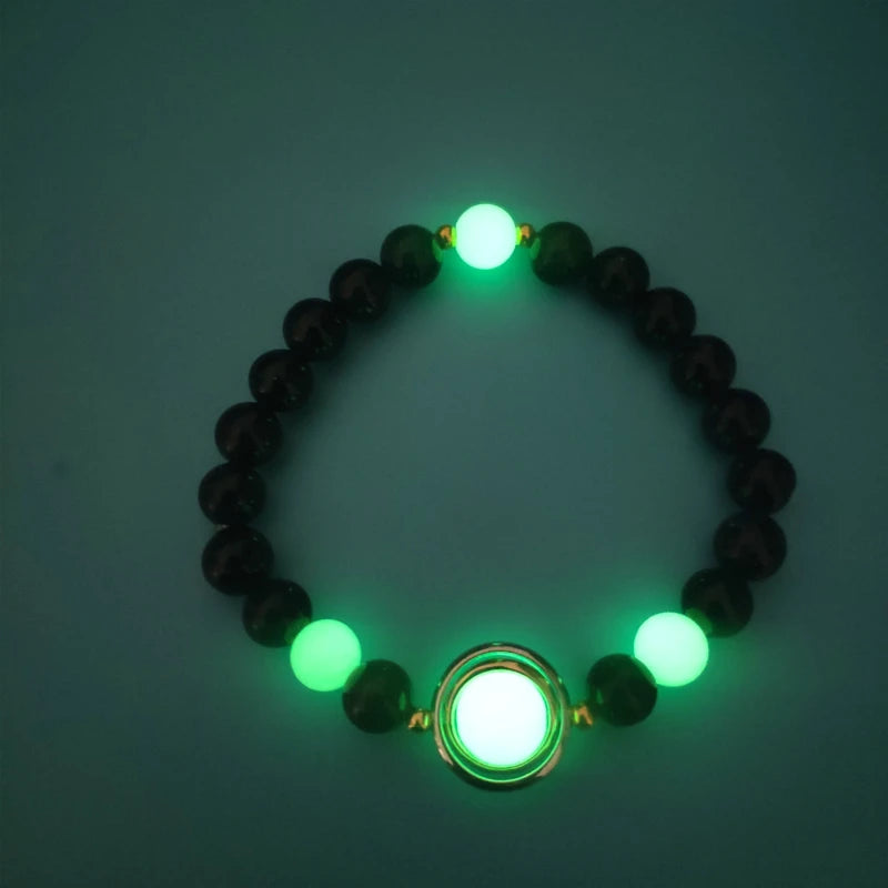 Luminous 'Glow In The Dark' Night Sky and Other Patterns Natural Volcanic Stone Bracelets SELECTION - ALOE WINGS STORE