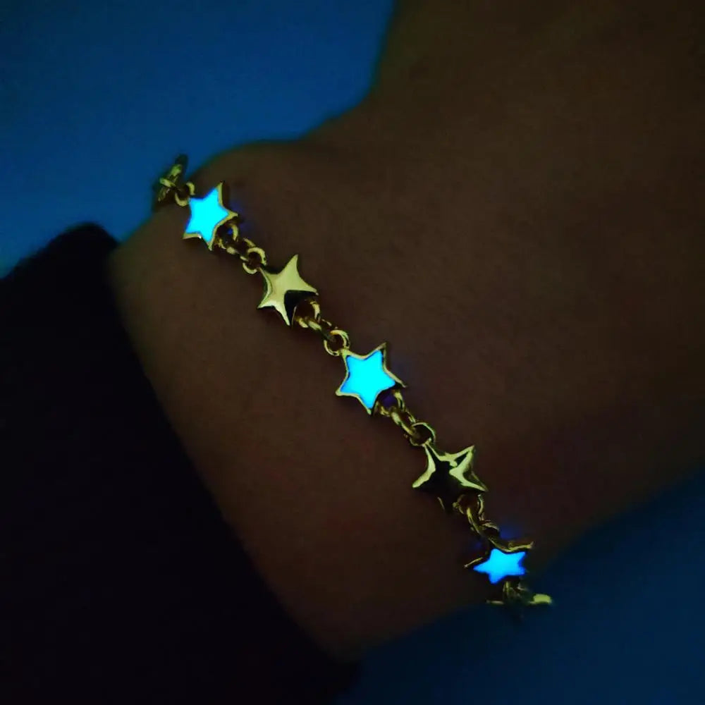 Luminous 'Glow In The Dark' Night Sky and Other Patterns Natural Volcanic Stone Bracelets SELECTION - ALOE WINGS STORE