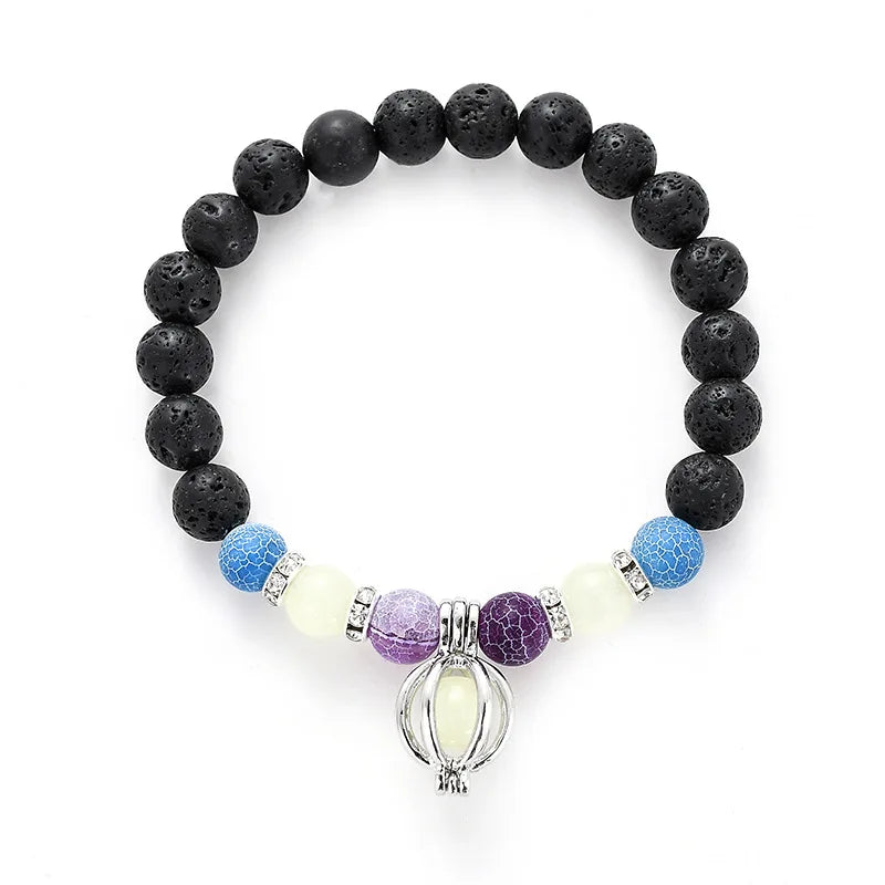 Luminous 'Glow In The Dark' Night Sky and Other Patterns Natural Volcanic Stone Bracelets SELECTION-ALOE WINGS STORE