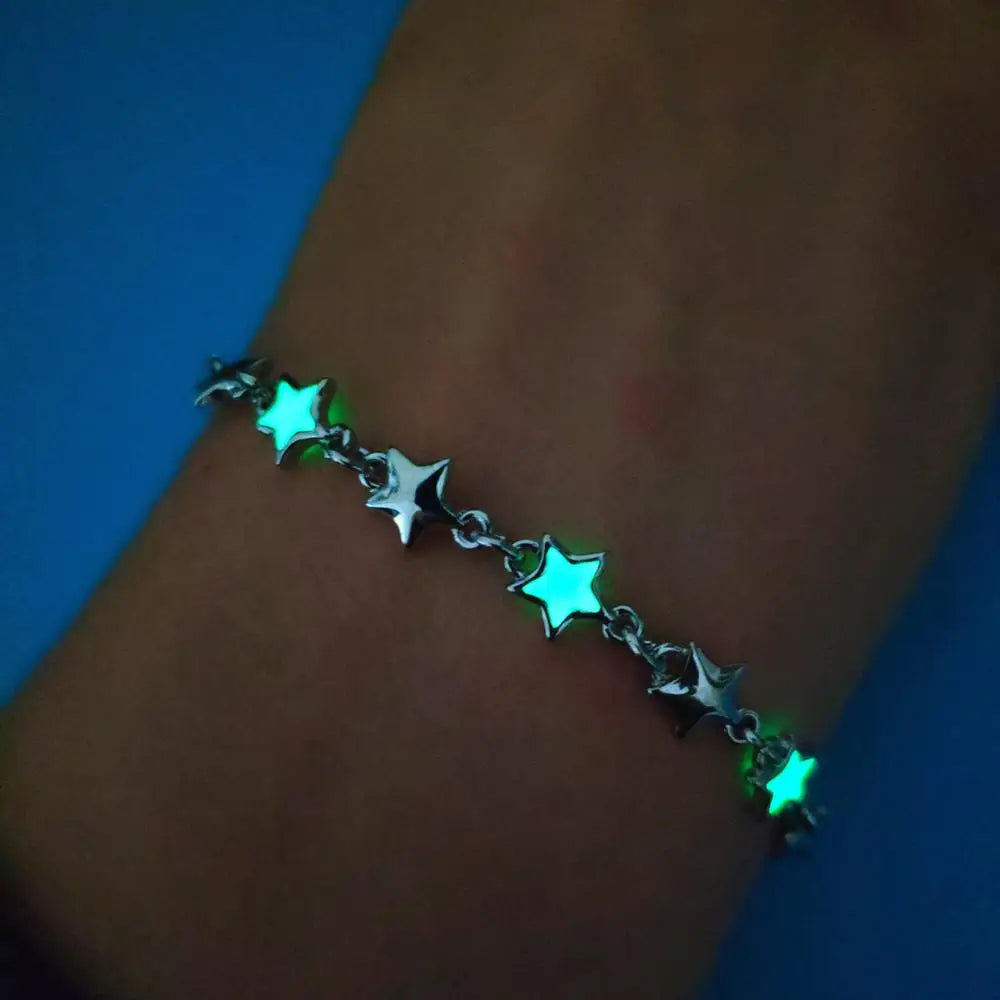 Luminous 'Glow In The Dark' Night Sky and Other Patterns Natural Volcanic Stone Bracelets SELECTION - ALOE WINGS STORE