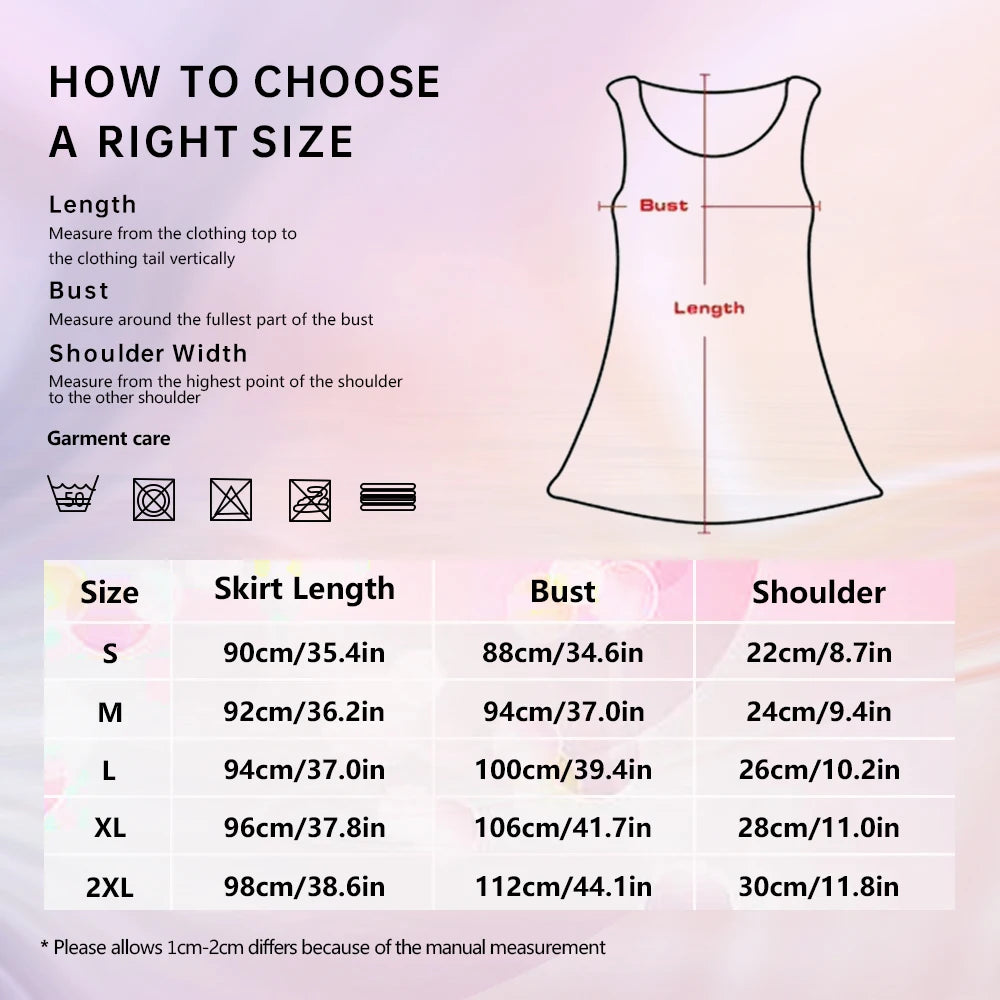 Size chart included showing measurements for S to 5XL