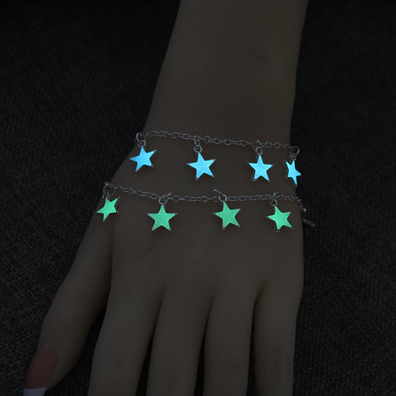 Luminous 'Glow In The Dark' Night Sky and Other Patterns Natural Volcanic Stone Bracelets SELECTION-ALOE WINGS STORE