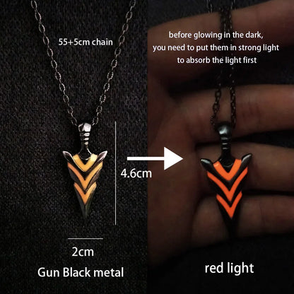 Glow in the Dark Arrow, Moon, Heart, and Dragon Pendant Necklaces — Luminous Jewelry for Men and Women