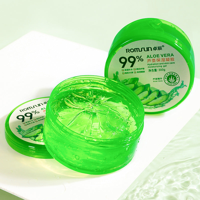 Genuine Aloe Vera Gel for Skin Hydration and Repair in round container