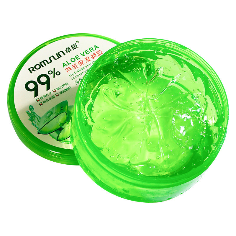 Genuine Aloe Vera Gel for Skin Hydration and Repair in round container