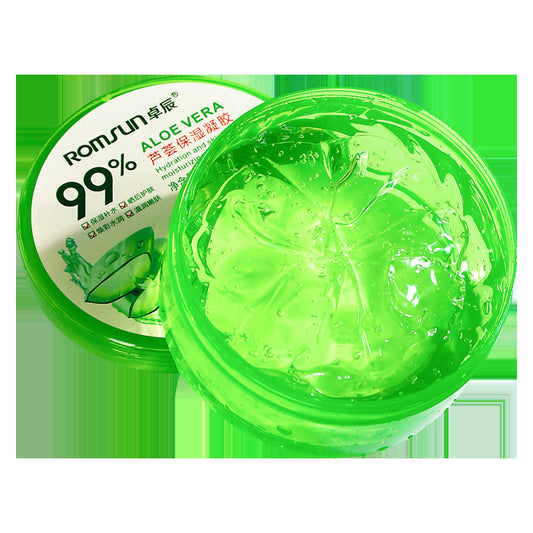 Genuine Aloe Vera Gel for Skin Hydration and Repair in round container