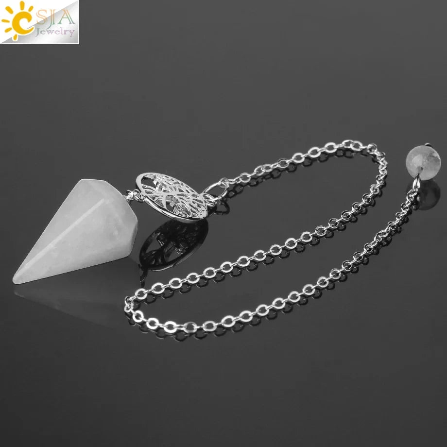 Natural Gemstones Spiritual Flower Pendulum / Pendant SELECTION-ALOE WINGS STORE