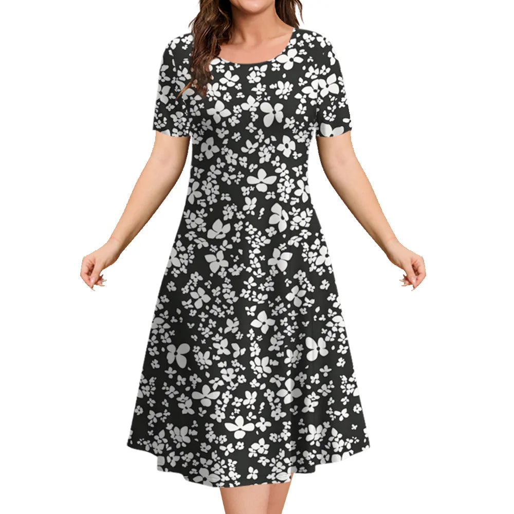 Classy Floral Black Ladies Sun Dress - ALOE WINGS STORE