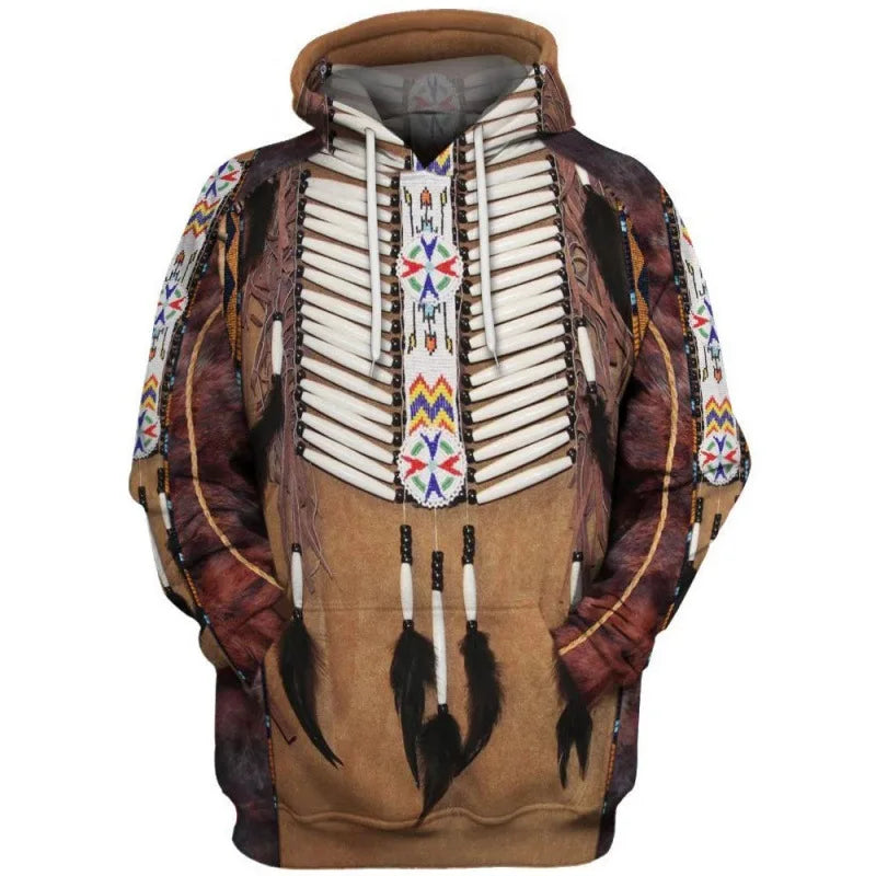 Native Indian Bohemian Style Unisex Hoodie Pullover (Short Size to Plus-Size) - ALOE WINGS STORE