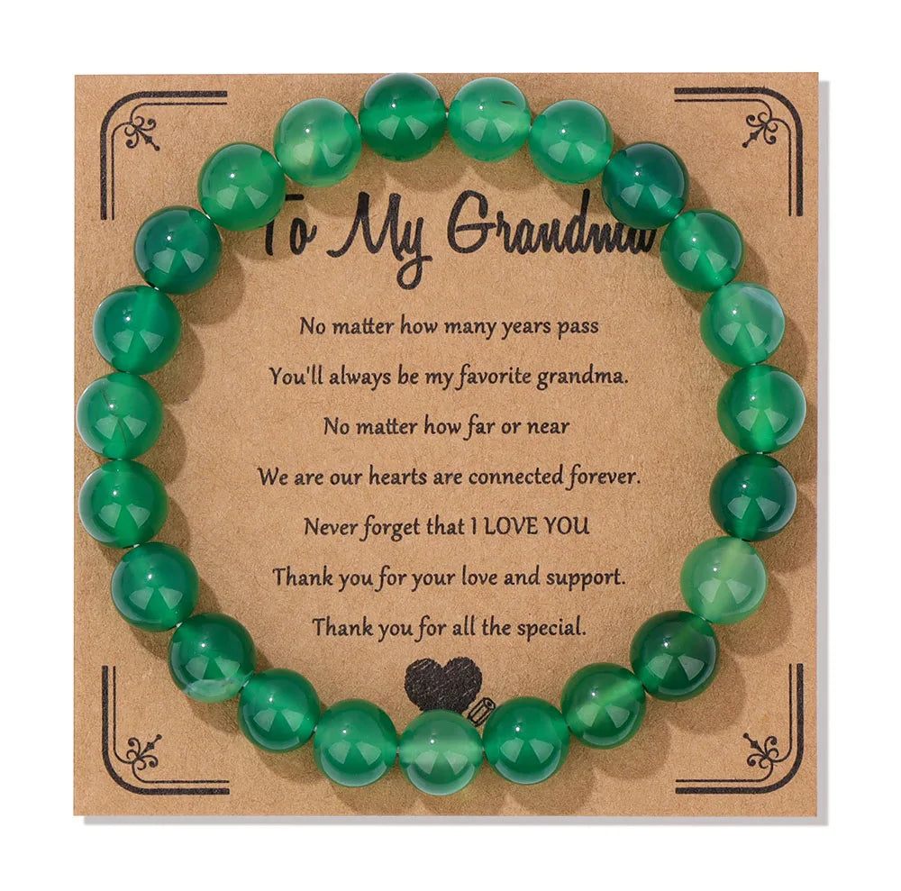 Natural Stone Bead Bracelet With Information Card SELECTION-ALOE WINGS STORE