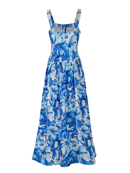Chica Bandage Print Maxi Dresses – Elegant A-Line Summer Party & Beachwear for Women